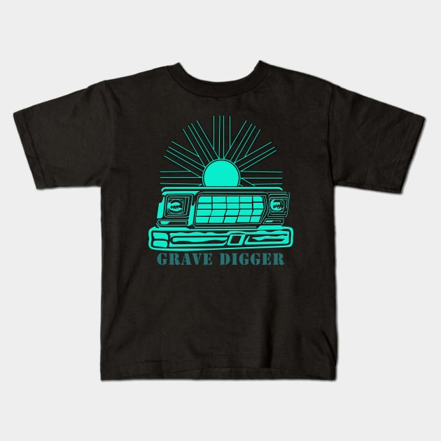 grave rock digger Kids T-Shirt by Toilet TissueGhost